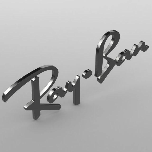 ray ban logo 3D Model .c4d .max .obj .3ds .fbx .stl .blend 