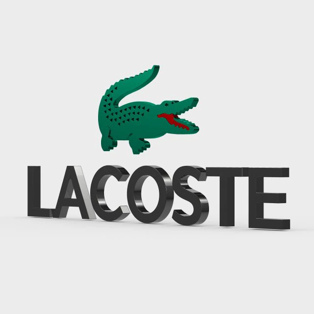 logotipo de lacoste Modelo 3D .c4d .max .obj .3ds .fbx .stl .blend 