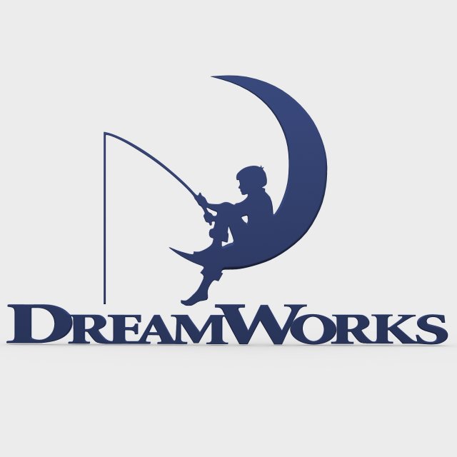 dream works logo Modelo 3D .c4d .max .obj .3ds .fbx .stl .blend 