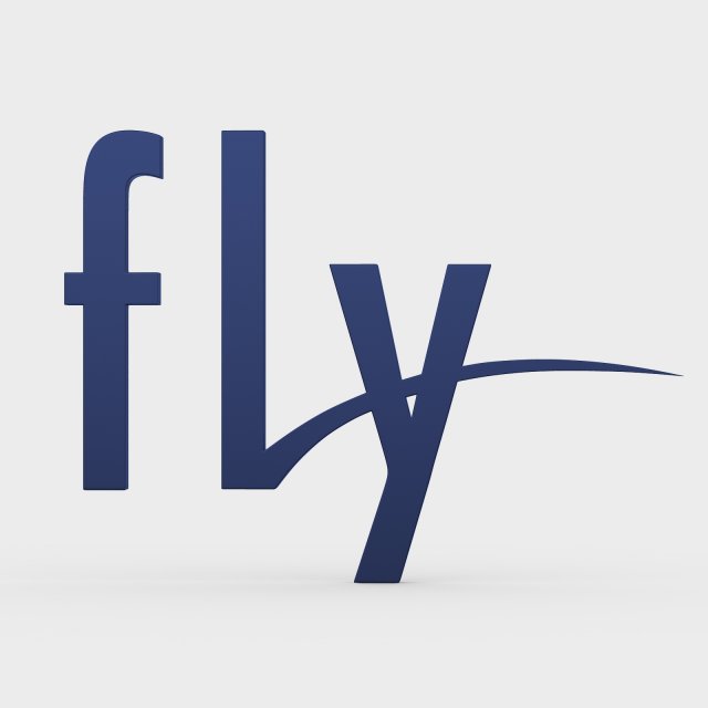 fly logo 3D Model .c4d .max .obj .3ds .fbx .stl .blend 