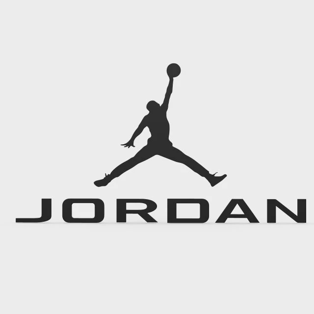jordan logo 3D Model .c4d .max .obj .3ds .fbx .stl .blend