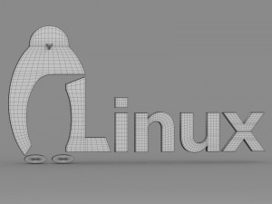 linux logo Modelo 3D