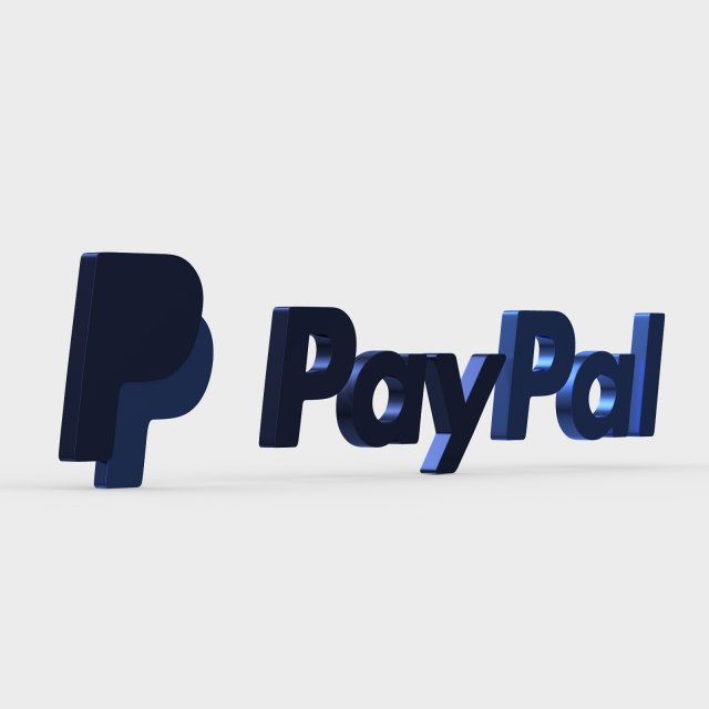 pay pal logo 3D Модель .c4d .max .obj .3ds .fbx .stl .blend 