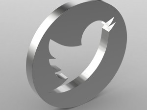 twitter logo 3D Model