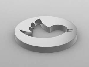 twitter logo 3D Model