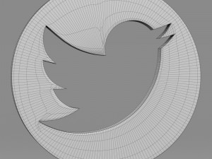 twitter logo 3D Model