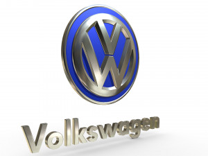 volkswagen logo 2 Modelo 3D