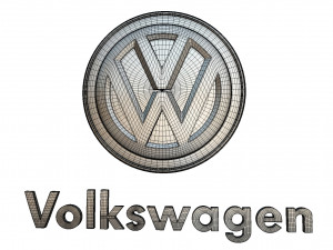 volkswagen logo 2 Modelo 3D