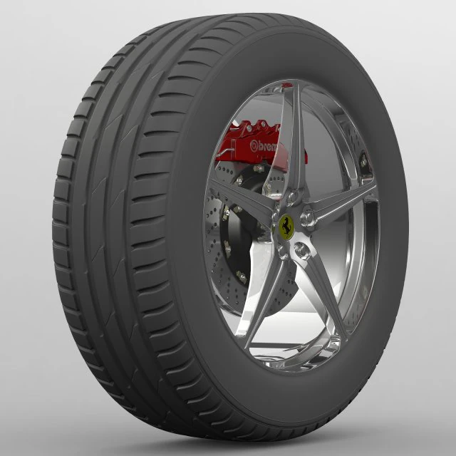 wheel ferrari 458 spider 3D Model .c4d .max .obj .3ds .fbx .stl .blend 