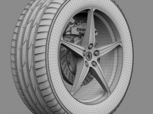 wheel ferrari 458 spider 3D Model