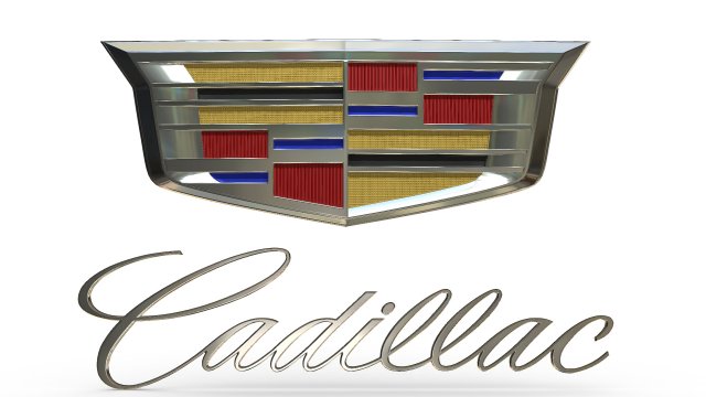 cadillac logo 2 3D Model .c4d .max .obj .3ds .fbx .stl .blend 