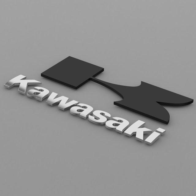 kawasaki logo 3D Модель .c4d .max .obj .3ds .fbx .stl .blend