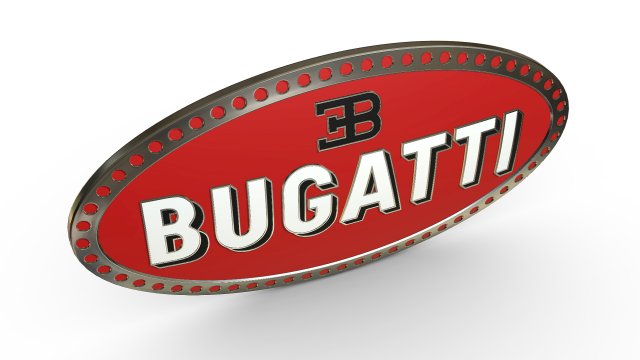 bugatti logo 3D Model in Parts of auto 3DExport