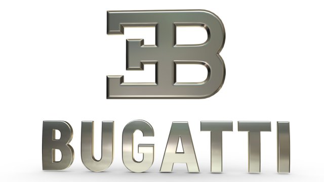 bugatti logo 2 Model 3D .c4d .max .obj .3ds .fbx .stl .blend 
