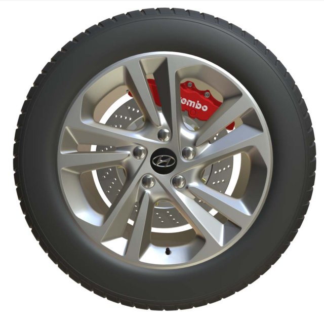 hyundai wheel Model 3D .c4d .max .obj .3ds .fbx .stl .blend