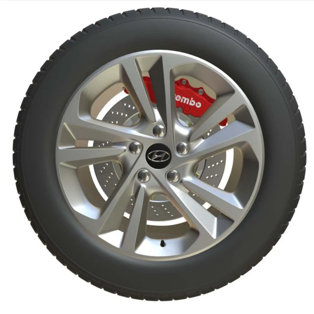 hyundai wheel 3D Model .c4d .max .obj .3ds .fbx .stl .blend 