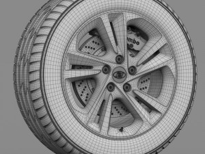 hyundai wheel Model 3D