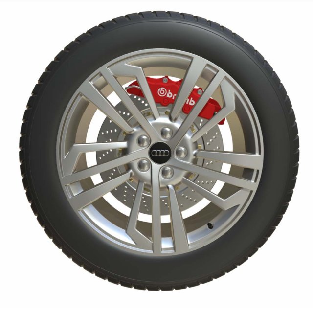 audi wheel 3D Model .c4d .max .obj .3ds .fbx .stl .blend 