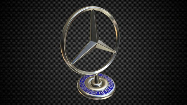 mercedes benz hood ornament 3D Model .c4d .max .obj .3ds .fbx .stl .blend 