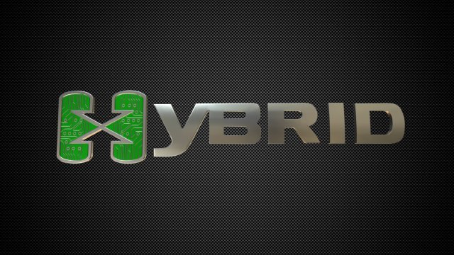 hybrid logo 2 3D-Modell .c4d .max .obj .3ds .fbx .stl .blend 