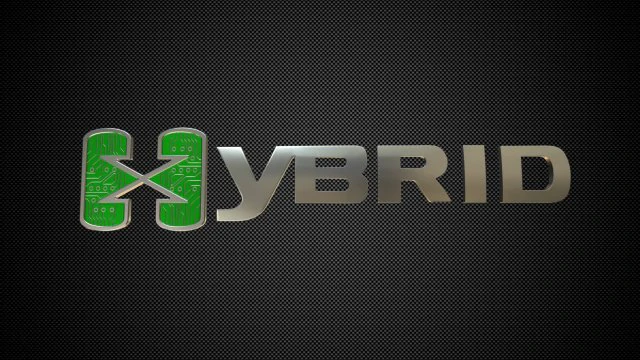 hybrid logo 2 3D Model .c4d .max .obj .3ds .fbx .stl .blend 