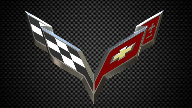 corvette logo 3D Model .c4d .max .obj .3ds .fbx .stl .blend
