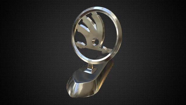 skoda hood ornament 3D Model in Parts of auto 3DExport