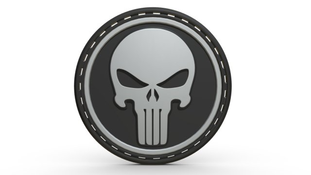 punisher logo 3D-Modell .c4d .max .obj .3ds .fbx .stl .blend 