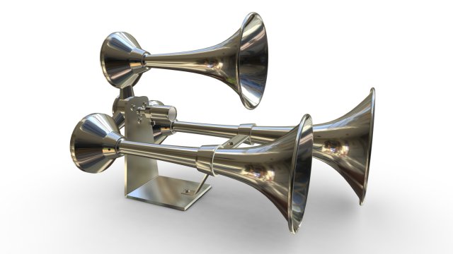 train horn 3D Model .c4d .max .obj .3ds .fbx .stl .blend 