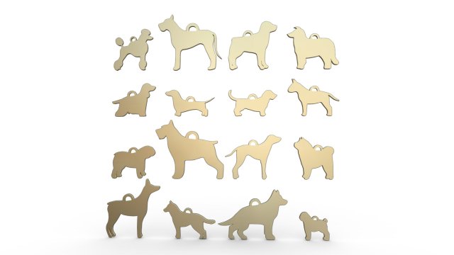dogs medallion 3D 模型 .c4d .max .obj .3ds .fbx .stl .blend 