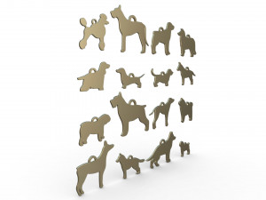 dogs medallion 3D 模型