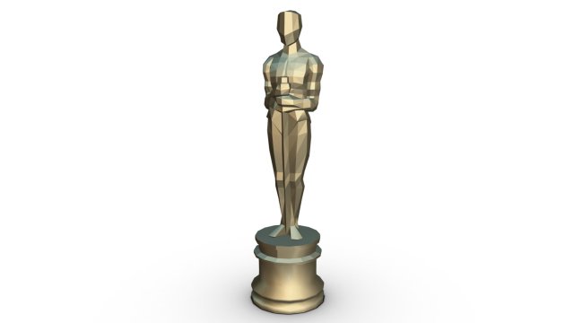 oscar figure low poly 3d print model 3D Print Model .c4d .max .obj .3ds .fbx .stl .blend 