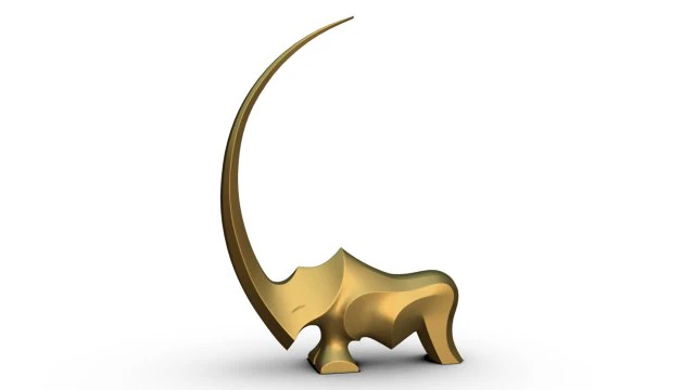 Nashorn-Skulptur 3D Druckmodell .c4d .max .obj .3ds .fbx .stl .blend 