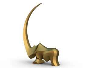Nashorn-Skulptur 3D Druckmodell