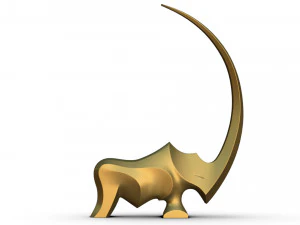 Nashorn-Skulptur 3D Druckmodell