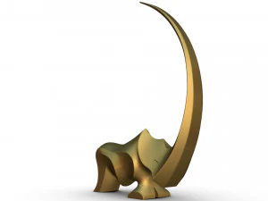 Nashorn-Skulptur 3D Druckmodell