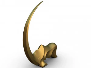 Nashorn-Skulptur 3D Druckmodell