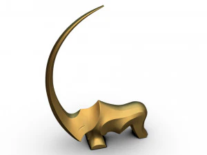 Nashorn-Skulptur 3D Druckmodell