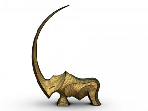 Nashorn-Skulptur 3D Druckmodell