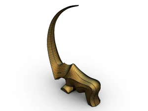 Nashorn-Skulptur 3D Druckmodell
