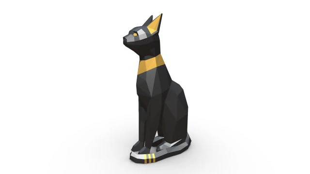 egypt cat figure 3D Model .c4d .max .obj .3ds .fbx .stl .blend 
