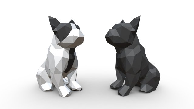 french bulldog figure 3D in 3DExport