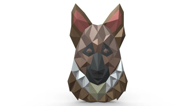 german shepherd figure 3D Print Model .c4d .max .obj .3ds .fbx .stl .blend 