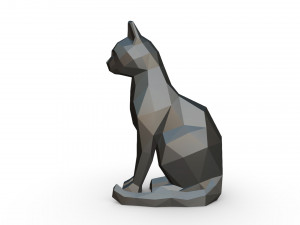 cat sitting figure Modèles 3D en vedette