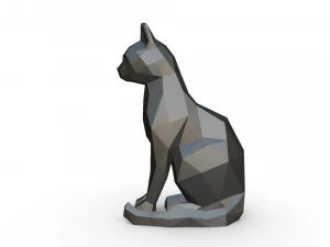 Katze sitzende Figur 3D Druckmodell