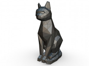cat sitting figure Modèles 3D en vedette