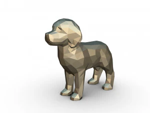 goldene Labrador-Figur 3D Druckmodell