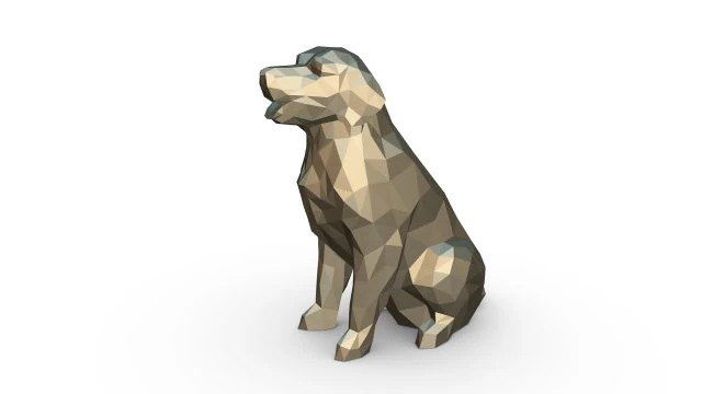 golden retriever figure 3D Print Model .c4d .max .obj .3ds .fbx .stl .blend