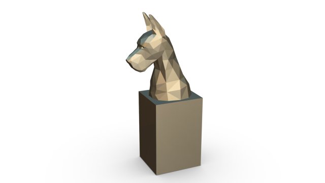 great dane head bust 3D Print Model .c4d .max .obj .3ds .fbx .stl .blend 