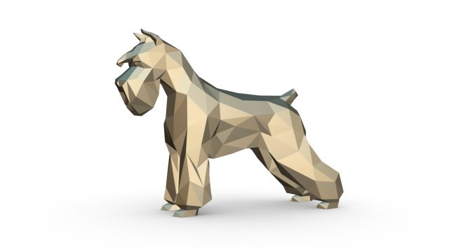 schnauzer dog figure 3D-printmodel .c4d .max .obj .3ds .fbx .stl .blend 